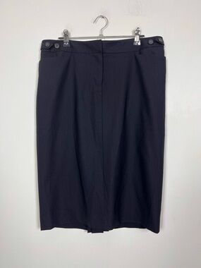 Club Monaco Dark Navy Pinstripe Pencil Skirt Size 8 Classic Minimalist
